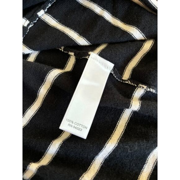 Banana Republic Striped Black White Cotton Button Back Sweater Size Large - Picture 7 of 8